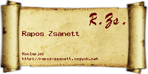 Rapos Zsanett névjegykártya